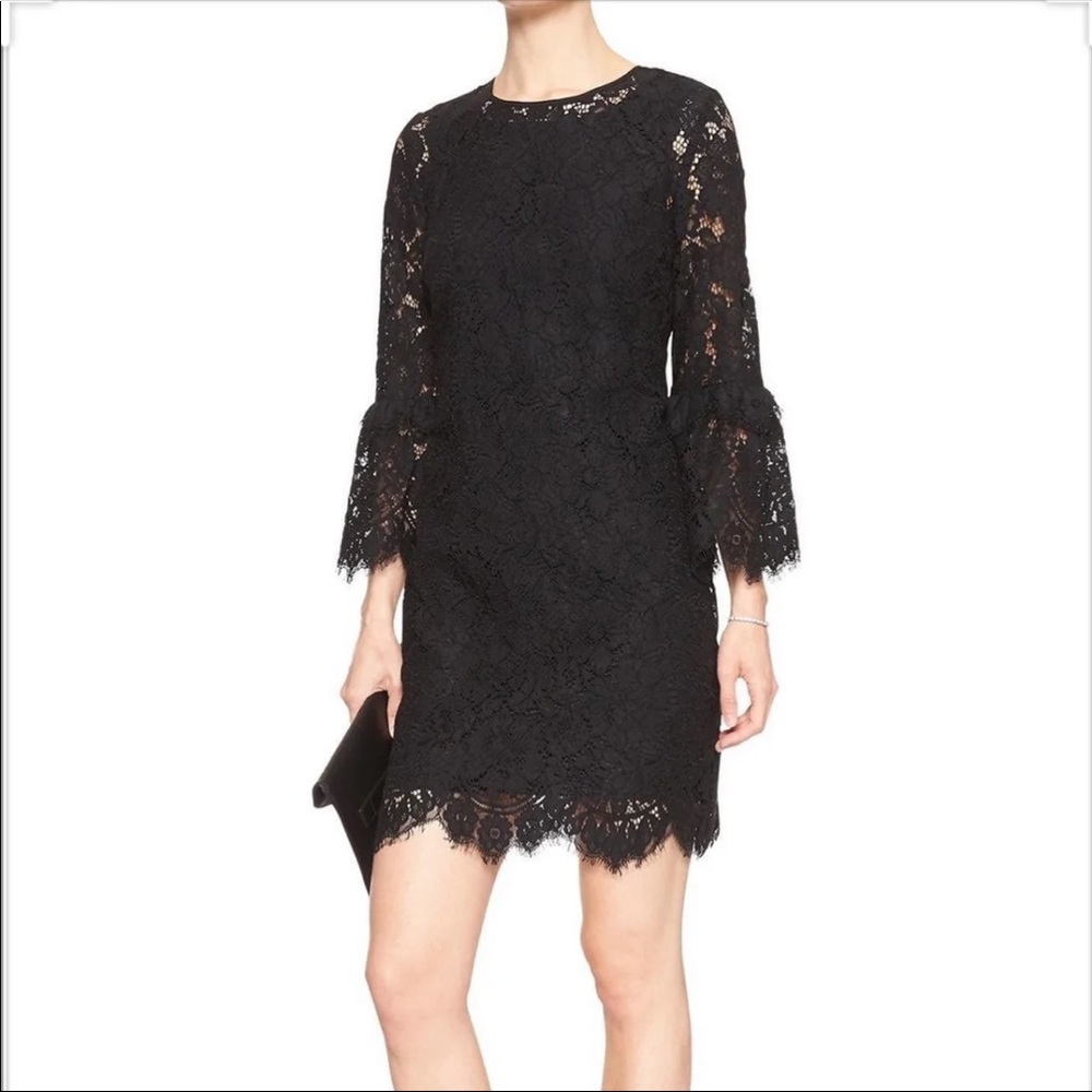 Banana Republic Black Lace Dress (size 4 Petite)